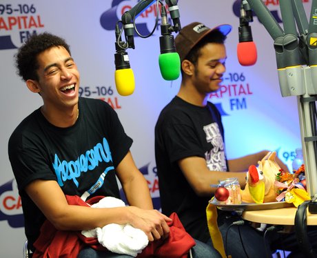 Rizzle Kicks backstage at the 2011 Jingle Bell Ball